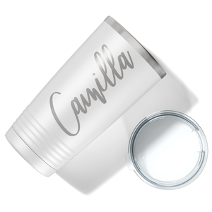 Cuptify Personalized on White 20 oz Stainless Steel Ringneck Tumbler