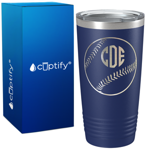 Personalized Baseball Monogram Design on 20oz Tumbler