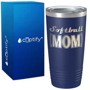 Softball Mom on 20oz Tumbler