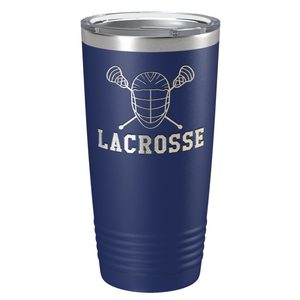 Lacrosse Mask and Sticks Laser Engraved on Stainless Steel Lacrosse Tumbler