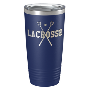 Lacrosse Sticks Laser Engraved on Stainless Steel Lacrosse Tumbler