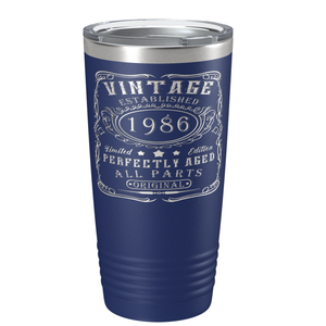 1986 Vintage Perfectly Aged 35th on Stainless Steel Tumbler