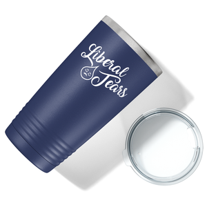 Liberal Tears Crying on Navy Blue 20 oz Stainless Steel Tumbler