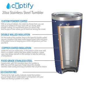 There is no Better Friend than a Sister on Navy Blue 20 oz Stainless Steel Ringneck Tumbler