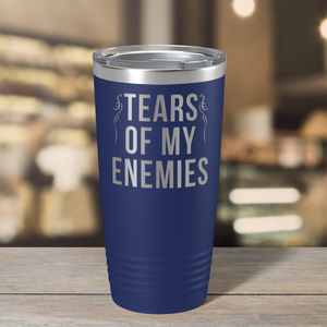 Tears of my Enemies on Navy Blue 20 oz Stainless Steel Ringneck Tumbler