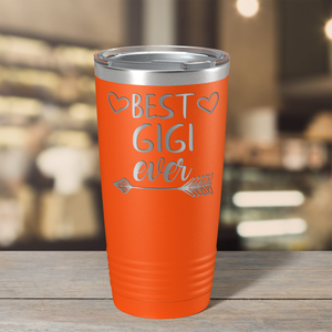 Best Gigi Ever on Orange 20 oz Stainless Steel Ringneck Tumbler