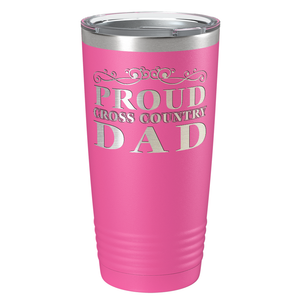 Proud Cross Country Dad Laser Engraved on Stainless Steel Cross Country Tumbler