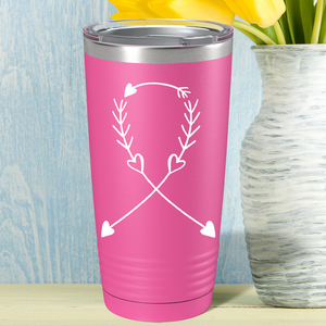 Arrow Cancer Ribbon on Pink 20oz Tumbler