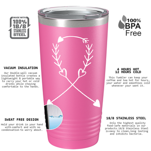 Arrow Cancer Ribbon on Pink 20oz Tumbler
