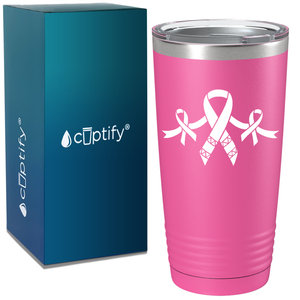 Cancer Ribbons on Pink 20oz Tumbler