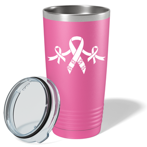 Cancer Ribbons on Pink 20oz Tumbler
