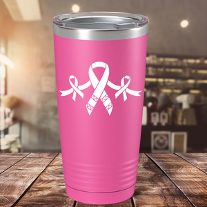 Cancer Ribbons on Pink 20oz Tumbler