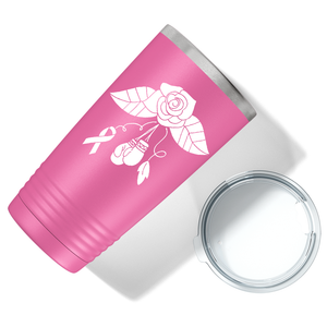 Floral and Cancer with Gloves on Pink 20oz Tumbler