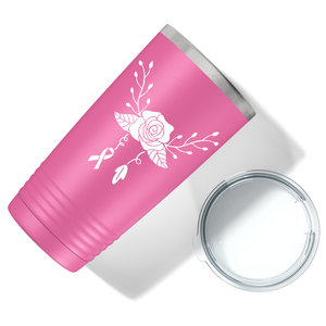 Floral and Cancer on Pink 20oz Tumbler