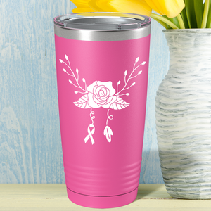 Floral and Cancer on Pink 20oz Tumbler