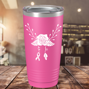 Floral and Cancer on Pink 20oz Tumbler