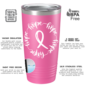 Hope Monogram Frame on Pink 20oz Tumbler