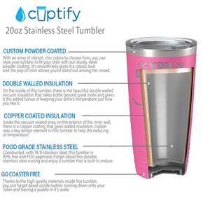 You Look Like I Need Drink on Pink 20 oz Stainless Steel Ringneck Tumbler