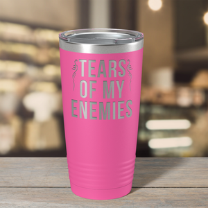 Tears of my Enemies on Pink 20 oz Stainless Steel Ringneck Tumbler