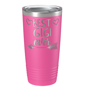 Best Gigi Ever on Pink 20 oz Stainless Steel Ringneck Tumbler