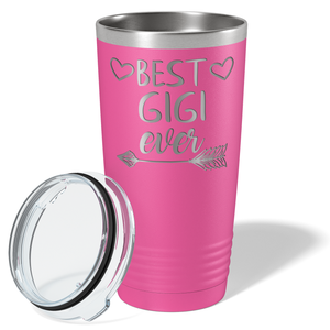 Best Gigi Ever on Pink 20 oz Stainless Steel Ringneck Tumbler