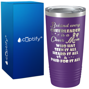 Behind Every Cheerleader Is A Cheer Mom on 20oz Tumbler