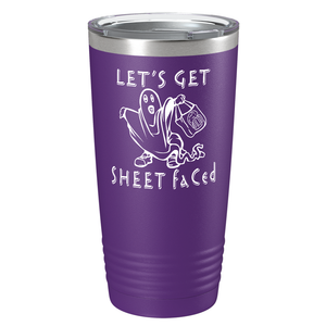 Let's Get Sheet Faced on Stainless Steel Halloween Tumbler