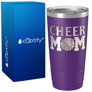Cheer Mom Pom Pom on 20oz Tumbler