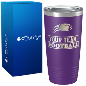 Personalized Your Team Name Football on 20oz Tumbler