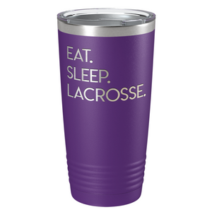 Eat Sleep Lacrosse Laser Engraved on Stainless Steel Lacrosse Tumbler