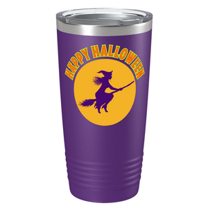 Happy Halloween Witch on Stainless Steel Halloween Tumbler
