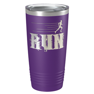 Run Laser Engraved on Stainless Steel Cross Country Tumbler