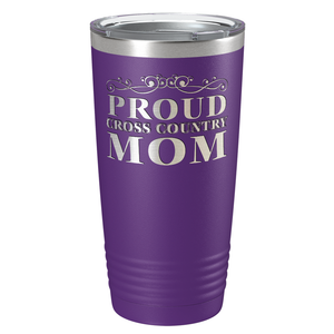 Proud Cross Country Mom Laser Engraved on Stainless Steel Cross Country Tumbler