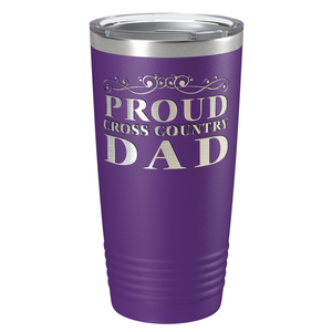 Proud Cross Country Dad Laser Engraved on Stainless Steel Cross Country Tumbler