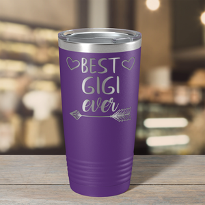 Best Gigi Ever on Purple 20 oz Stainless Steel Ringneck Tumbler