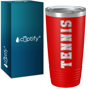 Tennis Laser Engraved on Stainless Steel Tennis Tumbler