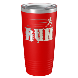 Run Laser Engraved on Stainless Steel Cross Country Tumbler