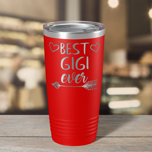 Best Gigi Ever on Red 20 oz Stainless Steel Ringneck Tumbler