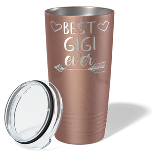 Best Gigi Ever on Rose Gold 20 oz Stainless Steel Ringneck Tumbler