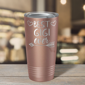 Best Gigi Ever on Rose Gold 20 oz Stainless Steel Ringneck Tumbler