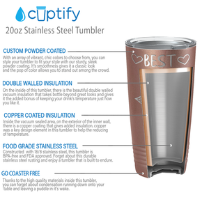 Best Gigi Ever on Rose Gold 20 oz Stainless Steel Ringneck Tumbler