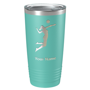 Personalized Volleyball Player Silhouette Laser Engraved on Stainless Steel Volleyball Tumbler