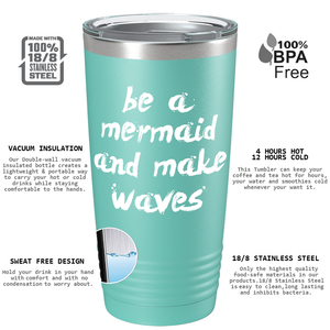 Be a Mermaid and Make Waves on Seafoam Mermaid 20oz Tumbler