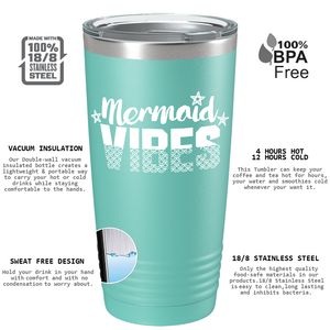 Mermaid Vibes Stars on Seafoam Mermaid 20oz Tumbler