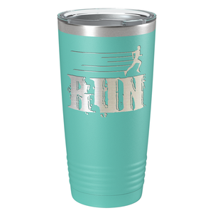 Run Laser Engraved on Stainless Steel Cross Country Tumbler