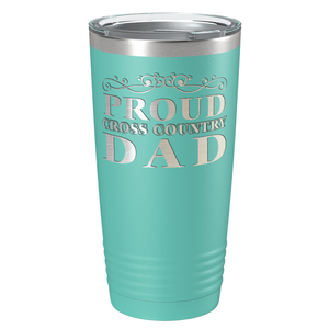 Proud Cross Country Dad Laser Engraved on Stainless Steel Cross Country Tumbler
