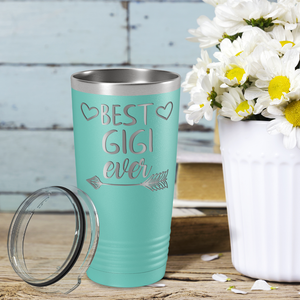 Best Gigi Ever on Seafoam 20 oz Stainless Steel Ringneck Tumbler