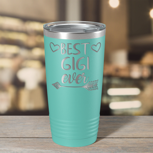 Best Gigi Ever on Seafoam 20 oz Stainless Steel Ringneck Tumbler