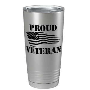 Proud Veteran on Stainless 20 oz Stainless Steel Tumbler