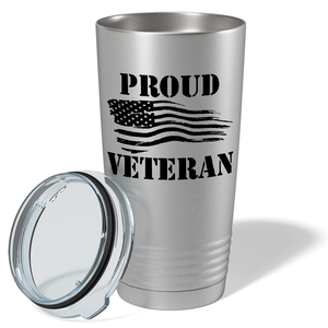 Proud Veteran on Stainless 20 oz Stainless Steel Tumbler